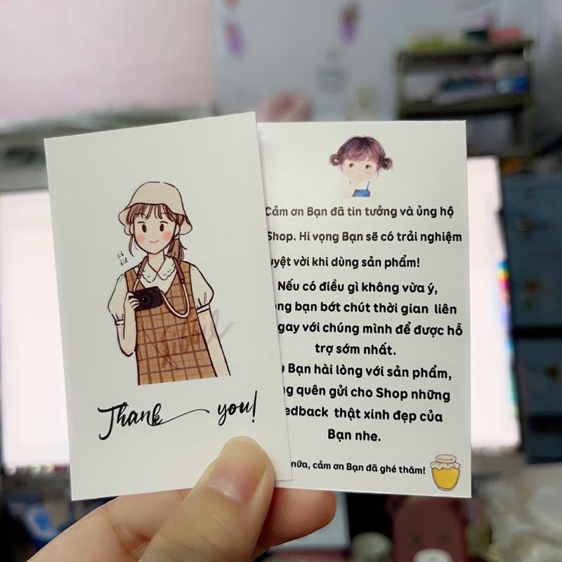 100 Card thank you phiếu thank you cô gái chụp hình dễ thương