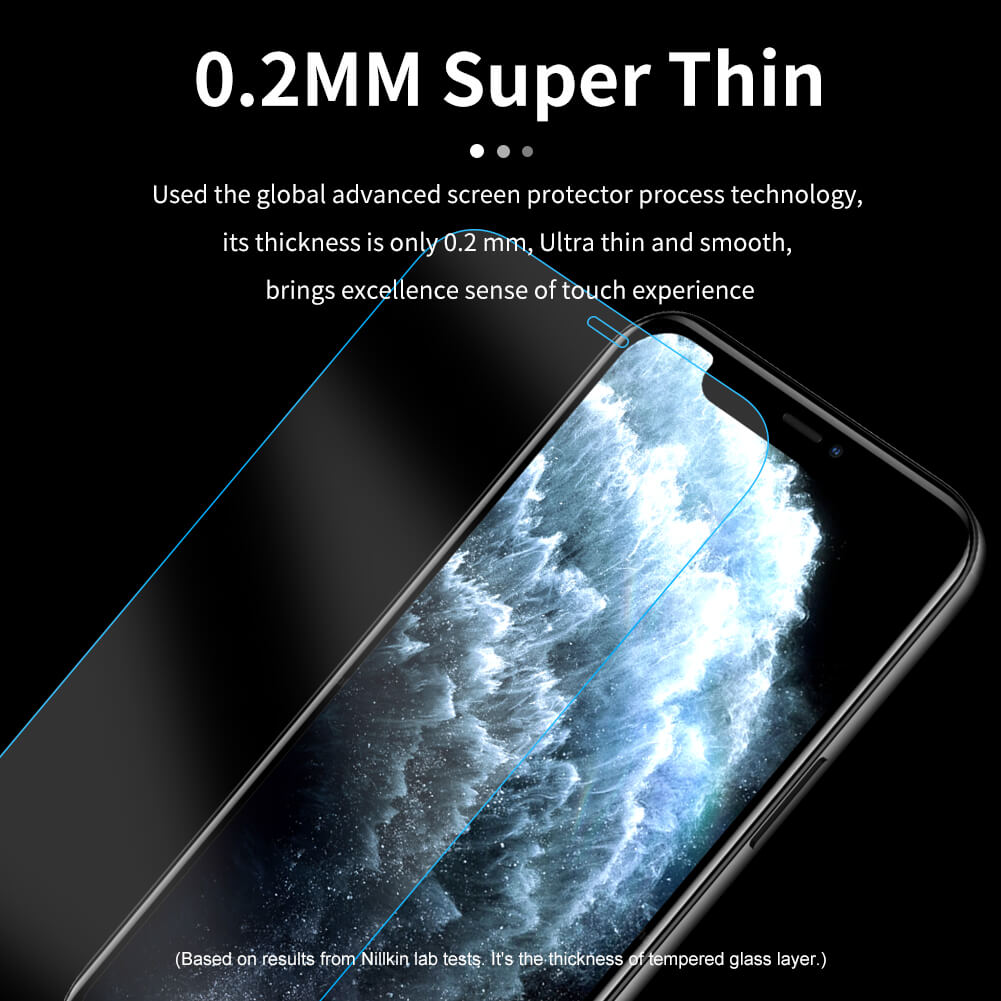 Miếng dán màn hình kính cường lực cho iPhone 12 Mini (5.4 inch) hiệu Nillkin Amazing H+ Pro mỏng 0.2 mm, vát cạnh 2.5D, chống trầy, chống va đập - Hàng chính hãng