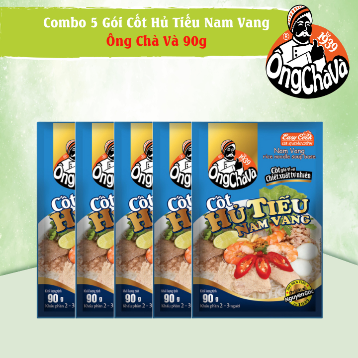 Combo 5 Gói Cốt Hủ Tiếu Nam Vang Ông Chà Và 90gr (Nam Vang rice noodle soup base)