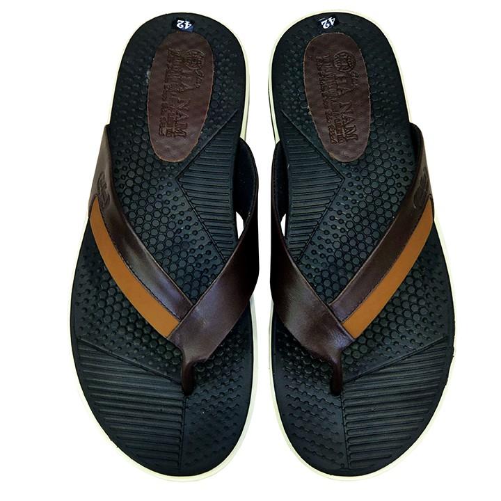 Dép Xỏ Ngón Nam TiTi ĐÔ Da Bò Thật Cao Cấp DNA2099c