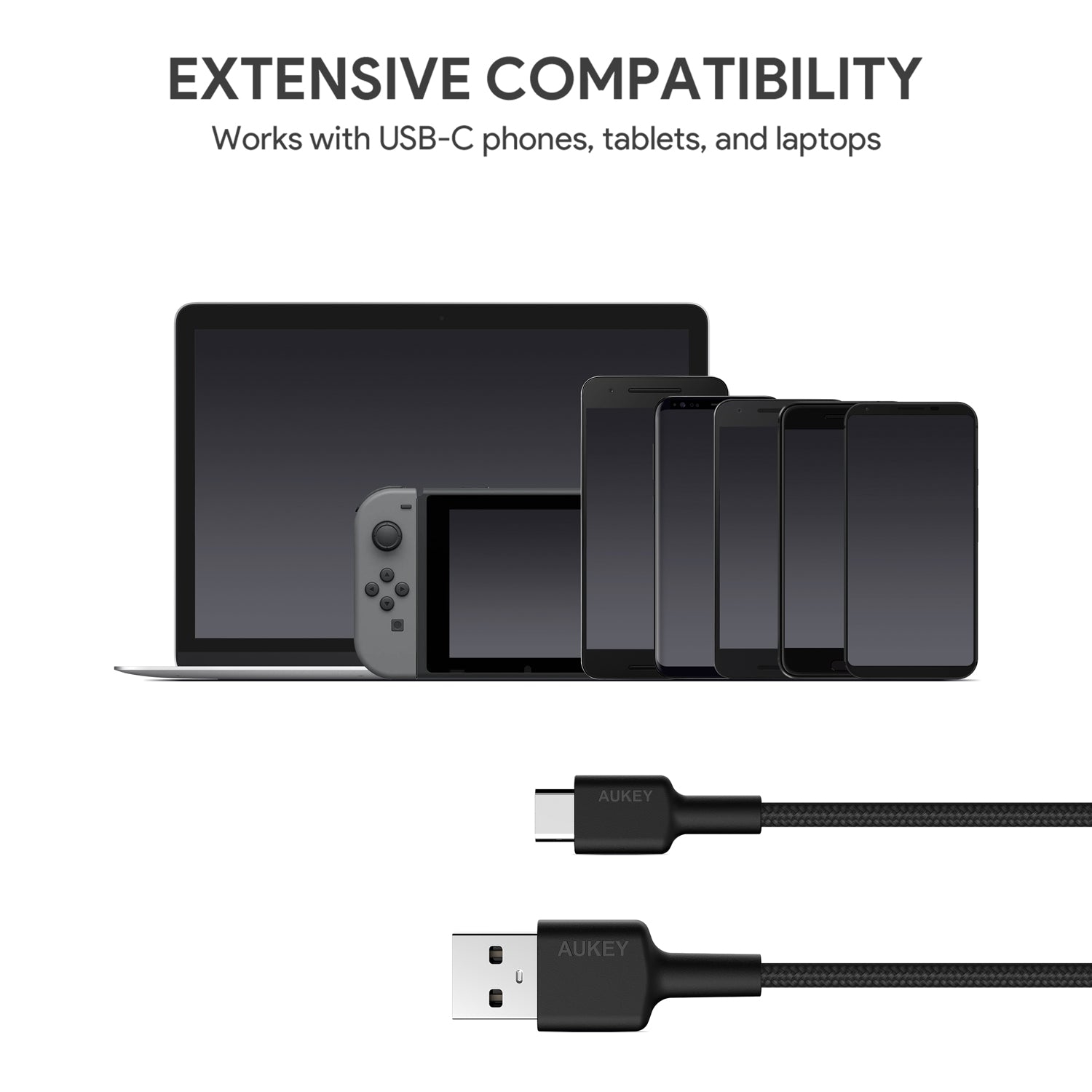 CÁP USB TYPE-C AUKEY CB-CD30 - HÀNG CHÍNH HÃNG