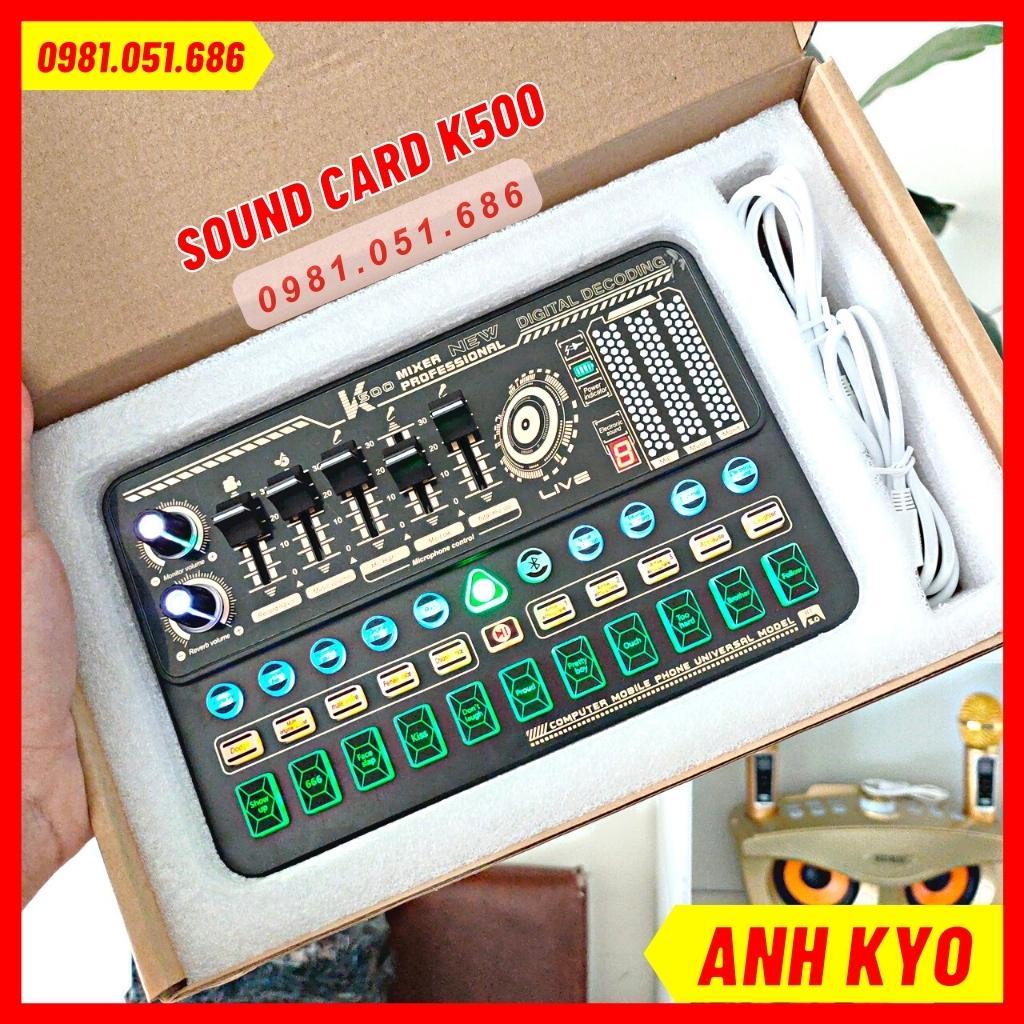 Sound Card K500 Bluetooth Tương Thích Nhiều Dòng Mic 5V và 48V Đầy Đủ Hiệu Ứng Tương Tác Khán Giả