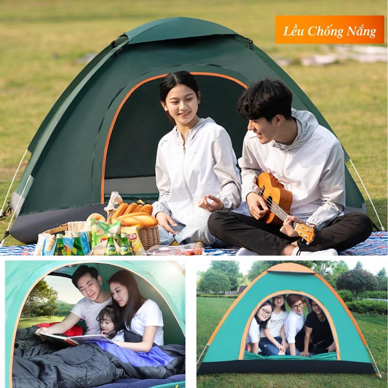 Lều tự bung 4-6 người 2 cửa to thoáng, chống mưa nắng, chống muỗi côn trùng và tia cực tím, an toàn cho cả gia đình bạn