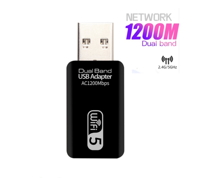 USB Nâng cấp WiFi 5G dễ dàng với USB 3.0, WIFI siêu tốc 1200Mbps, hai băng tần, có 5GHz cho máy bàn PC - Hàng nhập khẩu