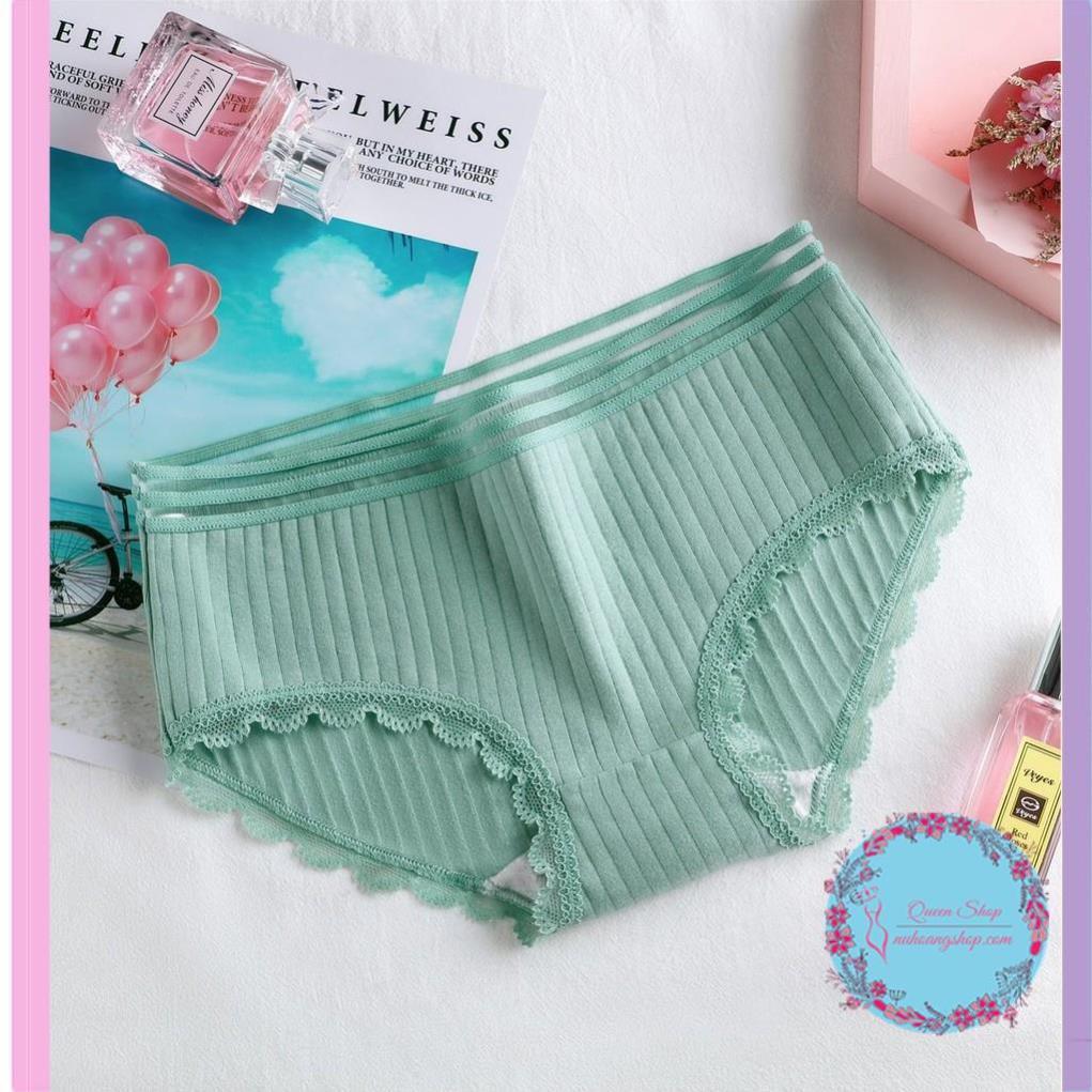 Quần Lót Gân Tăm Viền Ren Siêu Đẹp - quần lót cotton - đồ lót nữ DL108