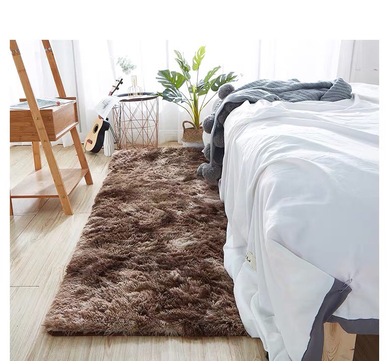Thảm Trang Trí Lông Xù Loang Trải Sàn Cao Cấp HL-20 Nâu Đậm