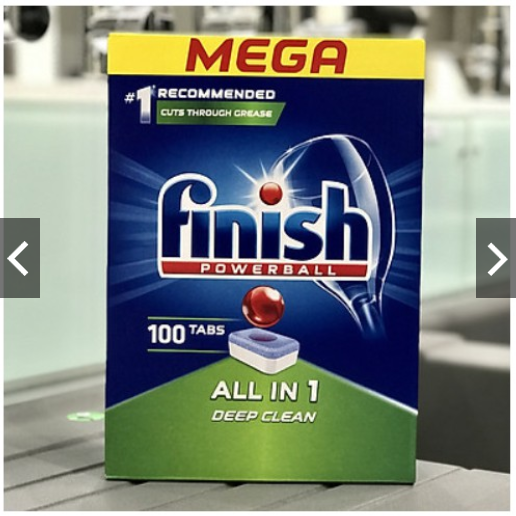 Viên rửa bát chén Finish All in 1 Hộp 100 viên