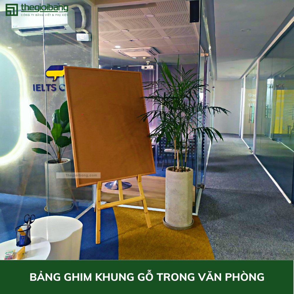 Bảng Ghim Lie Khung Gỗ EasyBoard - KT 60x90cm - Bảng Ghim Lie Gỗ Bần Tân Hà