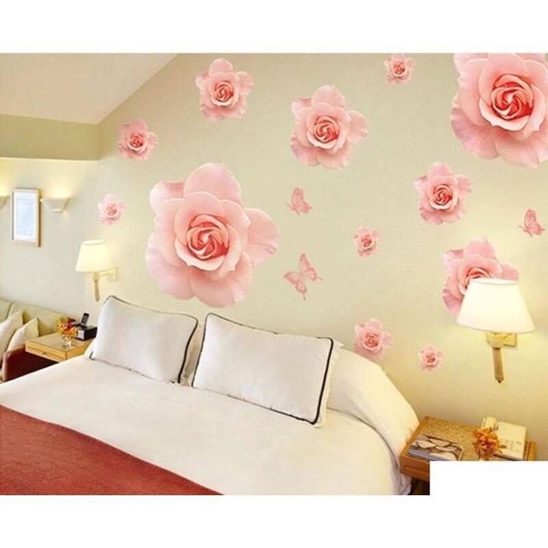 Decal dán tường Bông hồng