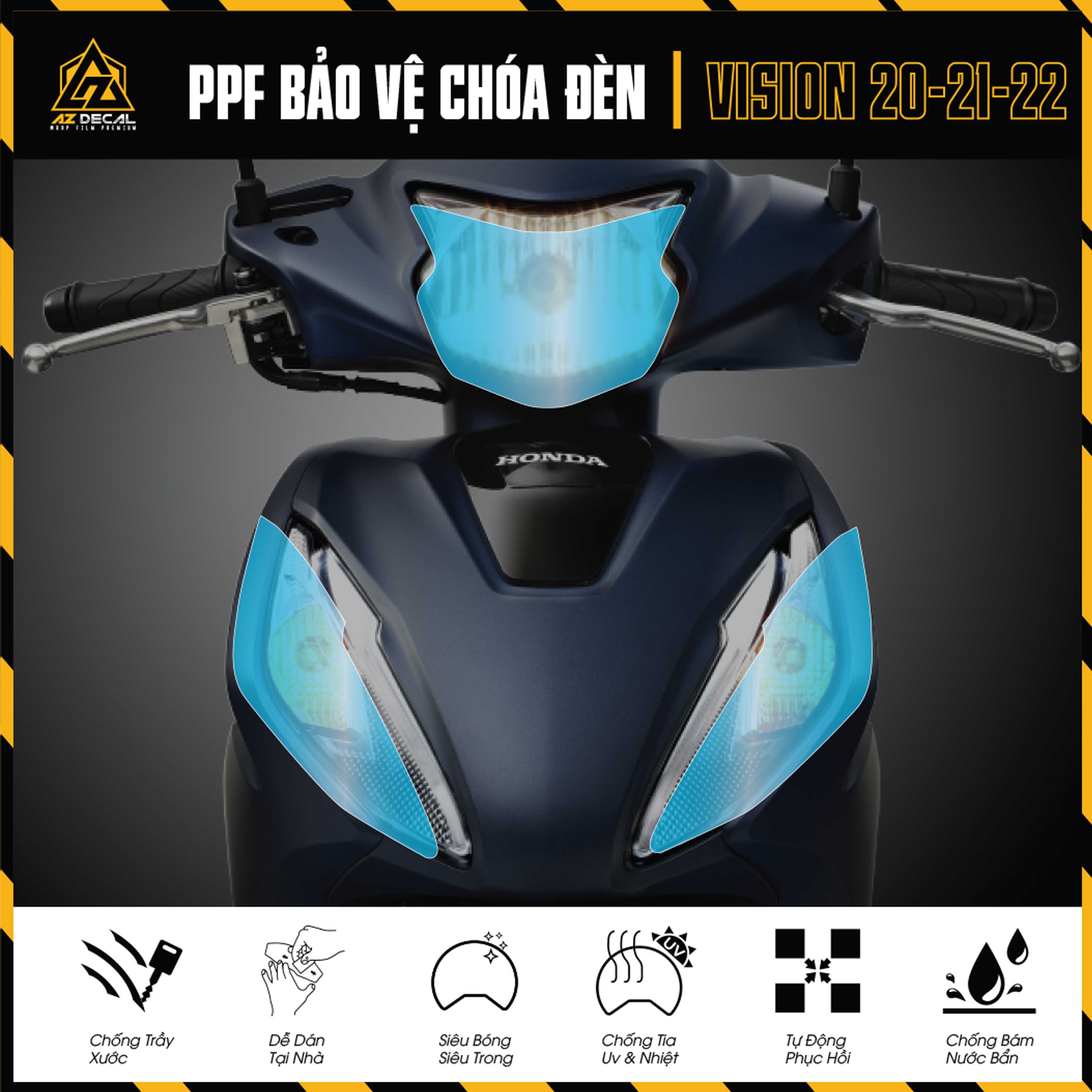 Miếng Dán PPF Choá Đèn Xe Vision 2021 | Decal Bảo Vệ Đèn Pha, Xi Nhan, Demi Chống Xước Tốt