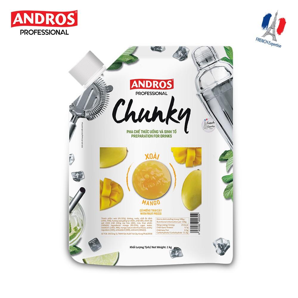 Mứt Trái Cây Pha Chế Xoài - Có Miếng Trái Cây Thật - ANDROS CHUNKY - 1KG