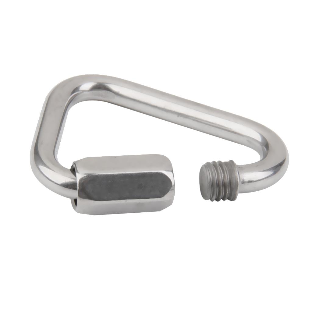 2x2Pieces Triangle Shape Mountain Rock Climbing Stainless Screw Lock Carabiner