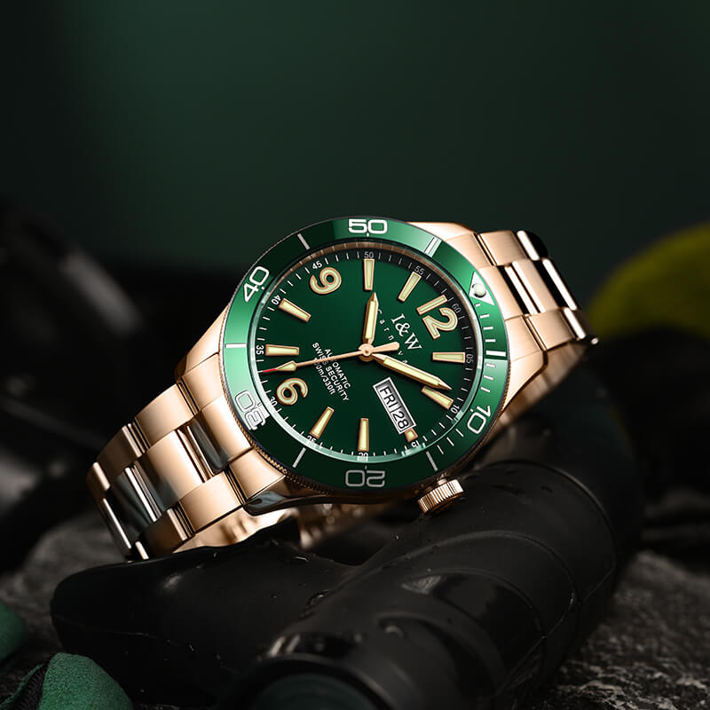 Đồng hồ nam chính hãng IW CARNIVAL IW534G-2 Kính sapphire ,chống xước ,Chống nước 50m ,Bảo hành 24 tháng,Máy cơ ,dây kim loại thép không gỉ 316L, mặt xanh thiết kế đơn giản dễ đeo