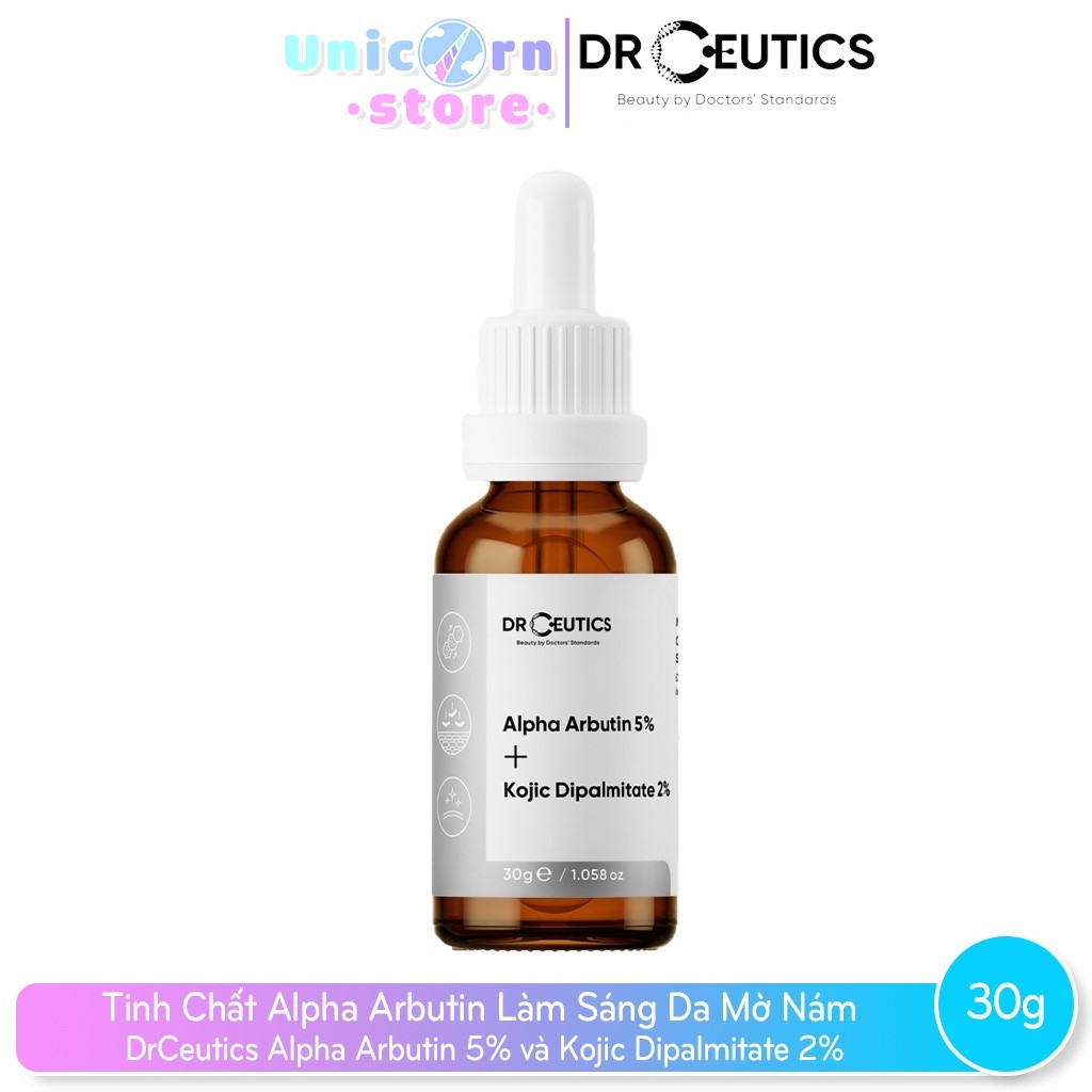 Tinh Chất Alpha Arbutin Làm Sáng Da Mờ Nám DrCeutics Alpha Arbutin 5% và Kojic Dipalmitate 2% 30g