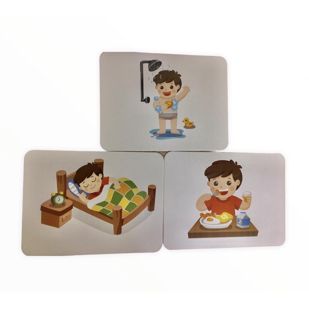 Thẻ Học Song Ngữ Anh Việt,Thẻ Học Flashcards Chủ Đề Hành Động Cho Bé Nhận Biết Các Hoạt Động