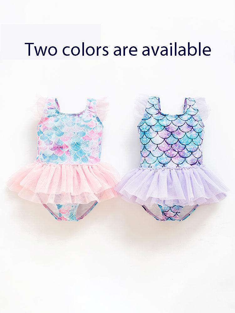 Năm 2021 Cô Gái Mới Cho Bé Nàng Tiên Cá Bơi Công Chúa Thời Trang Hoạt Hình Vảy Cá In Hình Váy Múa Một Mảnh Trẻ Em Đầm Voan Đồ Bơi