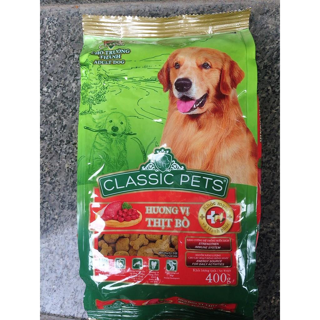 Thức ăn Classic Pets 400g dành cho chó lớn hương vị thịt bò