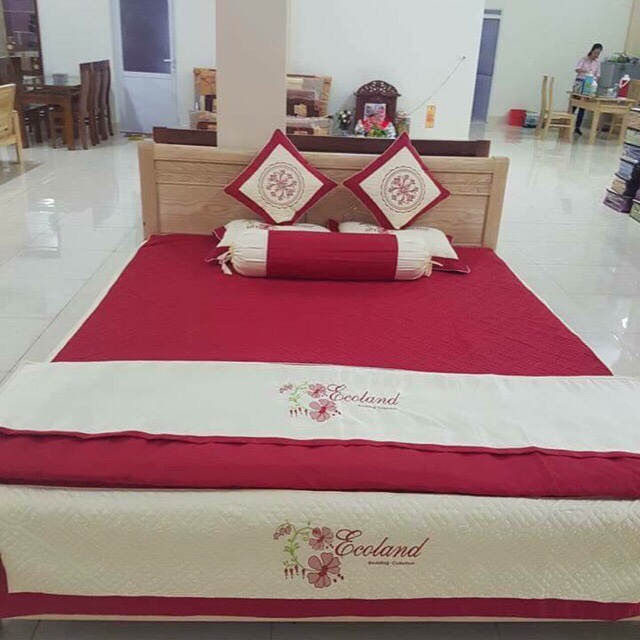 Bộ Ga Gối Xoan Satin Cao Cấp - Bộ 7 Món