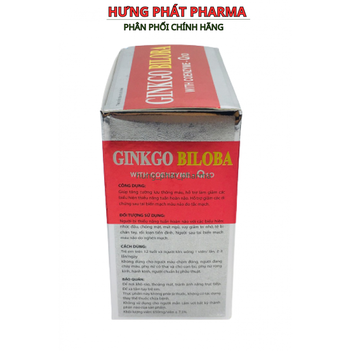 Hoạt huyết dưỡng não Ginkgo Biloba hỗ trợ hoạt huyết, tăng tuần hoàn não, tan cục máu đông – Hộp 100 viên