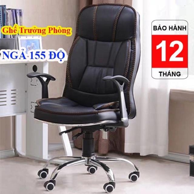 Ghế da trưởng phòng xoay 180 độ , ngả 155 độ