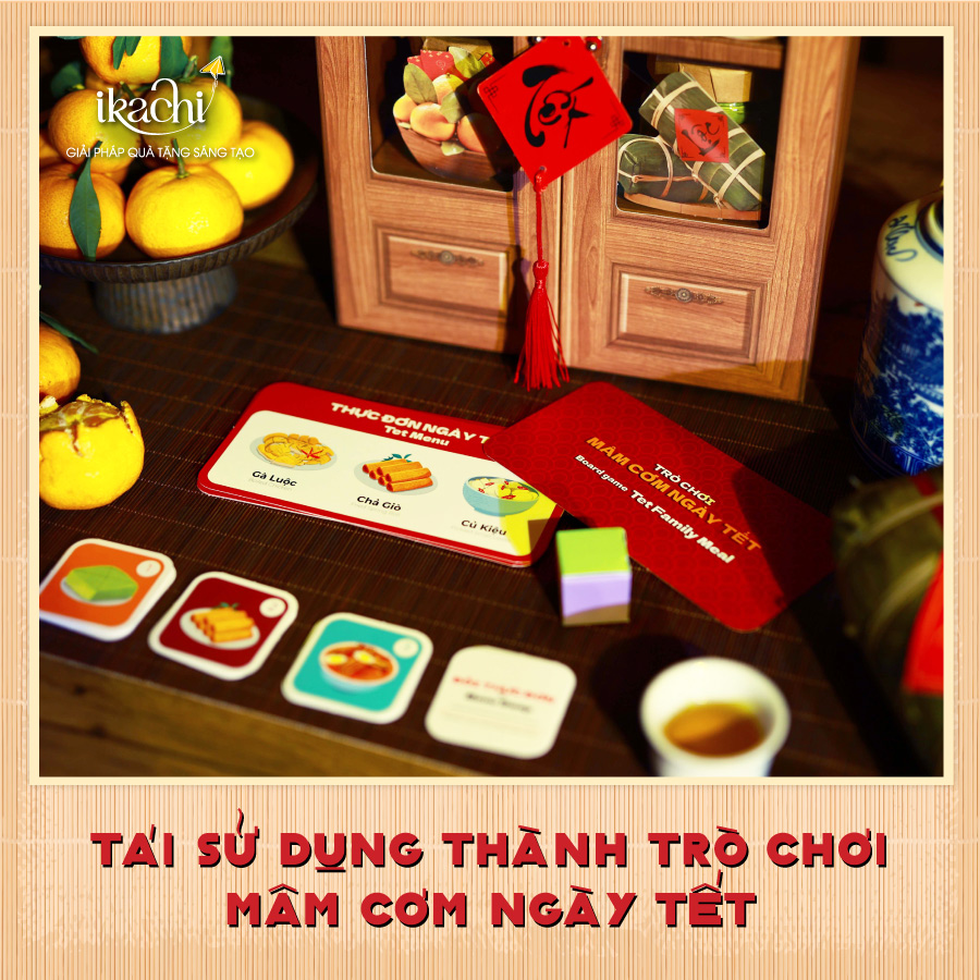 (COMBO ƯU ĐÃI 859K) - Set hộp quà Tết Xanh Ikachi SẮM TẾT + ĐỦ ĐẦY