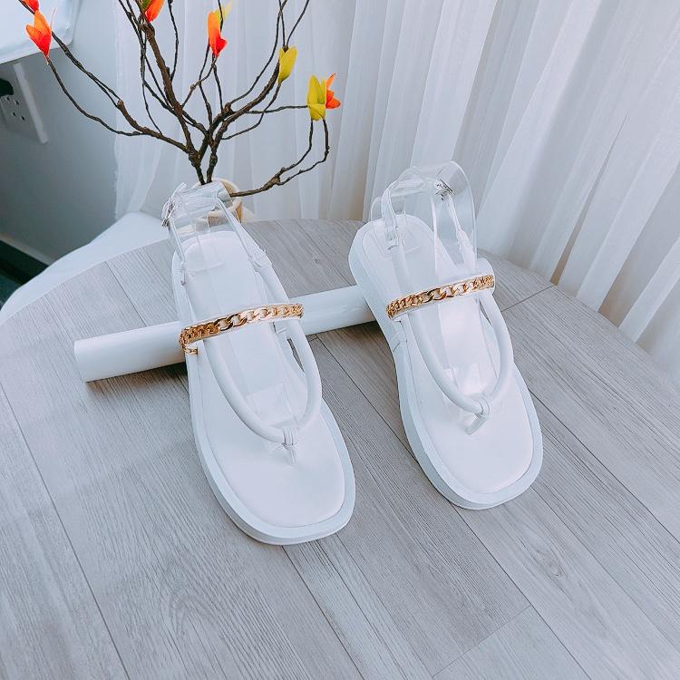 Sandal nữ đế bánh mì DÂY TRÒN QUAI XÍCH NGANG mẫu mới trend