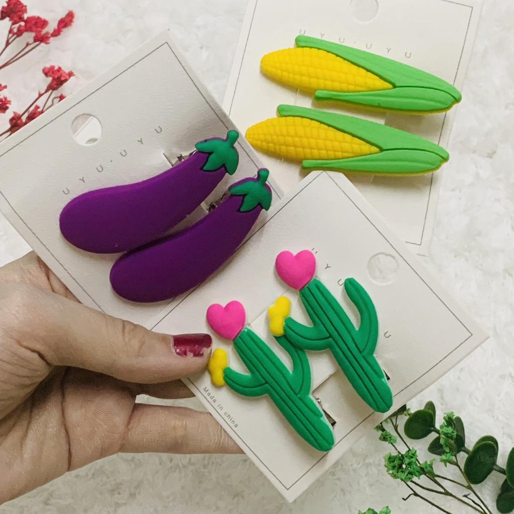 Set 2 kẹp tóc rau củ nhựa dẻo đáng yêu - Nunam shop