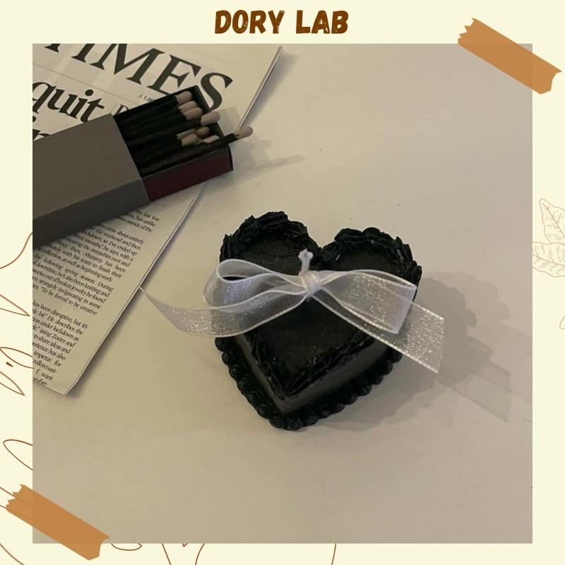 Nến Thơm Handmade Trái Tim Màu Đen Huyền Bí - Dory Lab