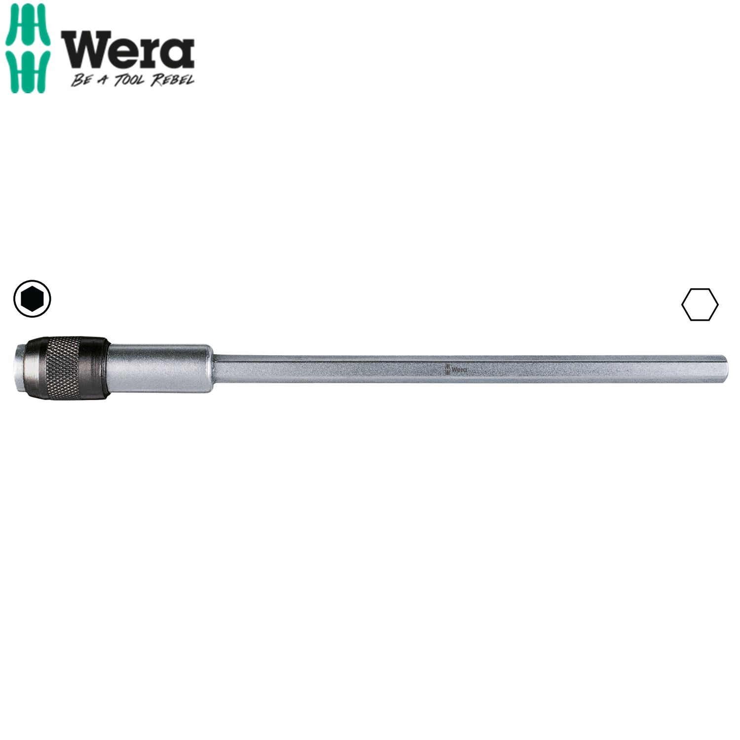 Phụ kiện đầu chuyển Wera 05051835001  cán vít 830 Vario bit holder adaptor đầu gắn vít 1/4&quot; đầu vào cán Vario lục giác 6mm dài 165mm