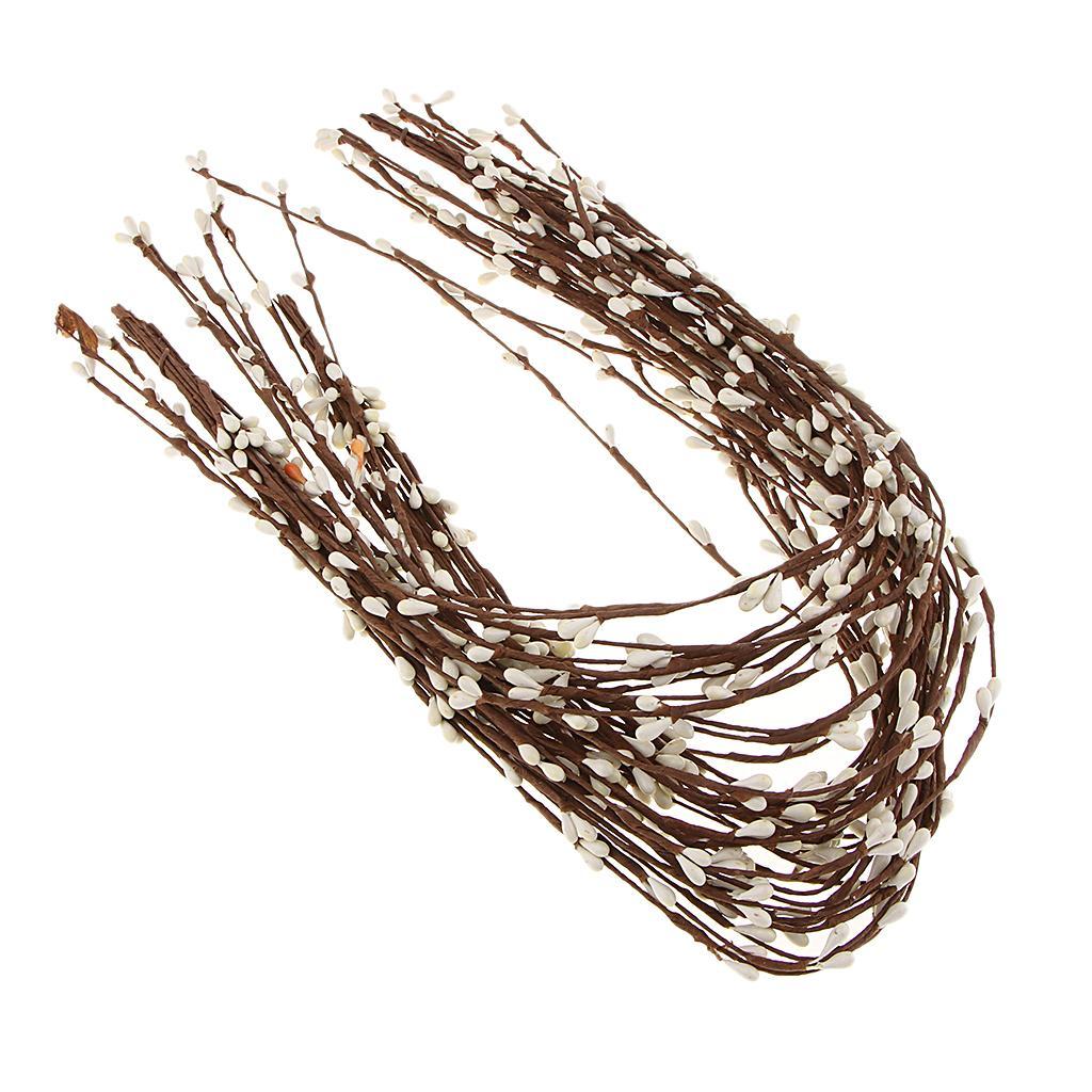 40 Pieces Artificial Pip Berry Garland Primitive Pip Berry Wire Rope Garland Holly Berry Branches DIY Wreath Christmas Holiday Decor 65cm/25.6inch