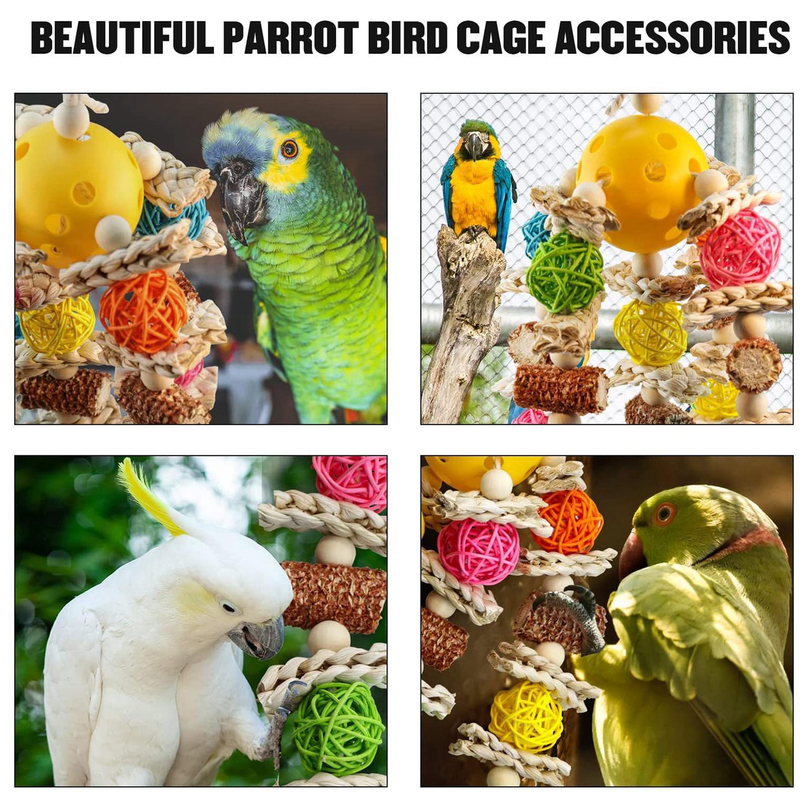 Bird Swing Chewing Bite Encourages Foot Exercise Parrots Cage Hanging Toys