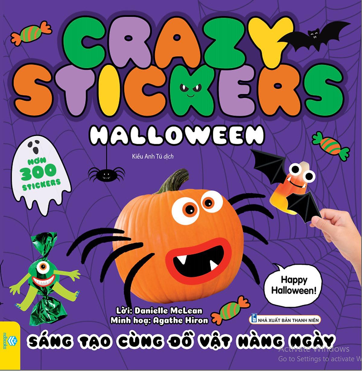 Sách - Crazy Stickers - Halloween - Sáng Tạo Cùng Đồ Vật Hàng Ngày