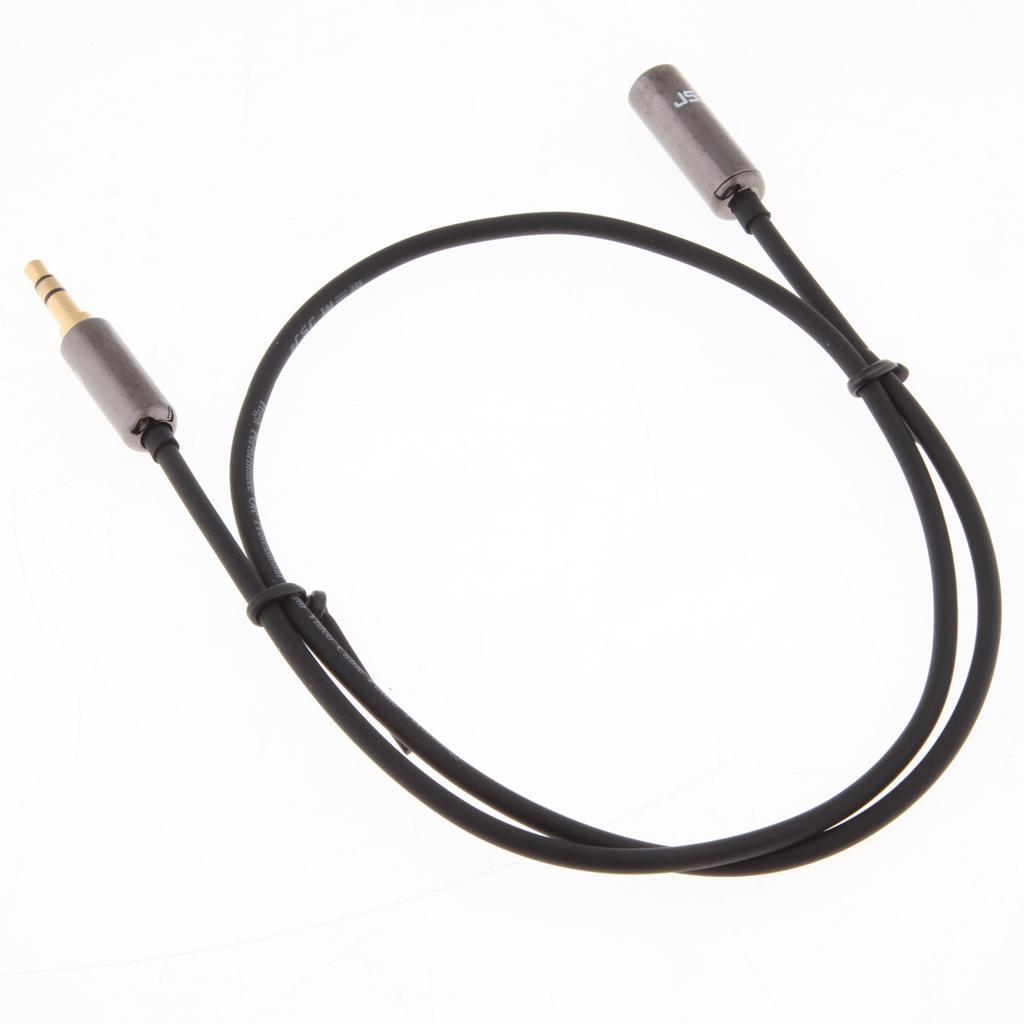 3.5mm Male to Female Auxiliary Stereo Audio Headphone Jack AUX Cable 0.5m