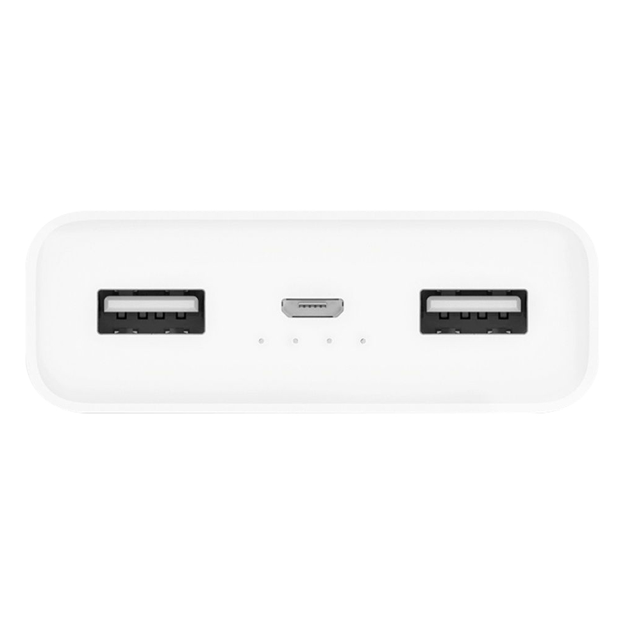 Pin Sạc Dự Phòng Xiaomi Mi 2C 20000mAh 2 Cổng USB Tích Hợp QC 3.0 (Phiên Bản CN) - Trắng - Hàng Chính Hãng