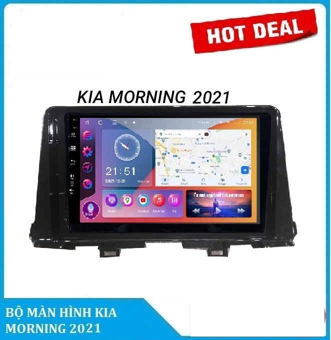 [TẶNG KÈM V.I.E.T.M.A.P.S.1]MÀN HÌNH ANDROID 9INCH XE KIA MORNING 2021 LẮP SIM 4G Cấu hình RAM 2GB. ROM 32GB Bộ xử lý 8 nhân BỘ SẢN PHẨM GỒM JACK NGUỒN+MẶT DƯỠNG THEO XE.