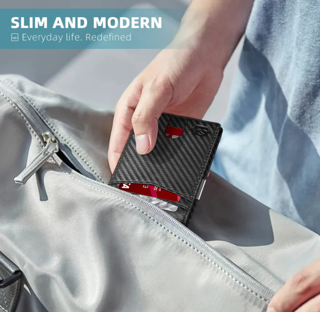 Kẹp tiền đựng thẻ công nghệ 5.0 Clip Money RFID Wallet Men Slim