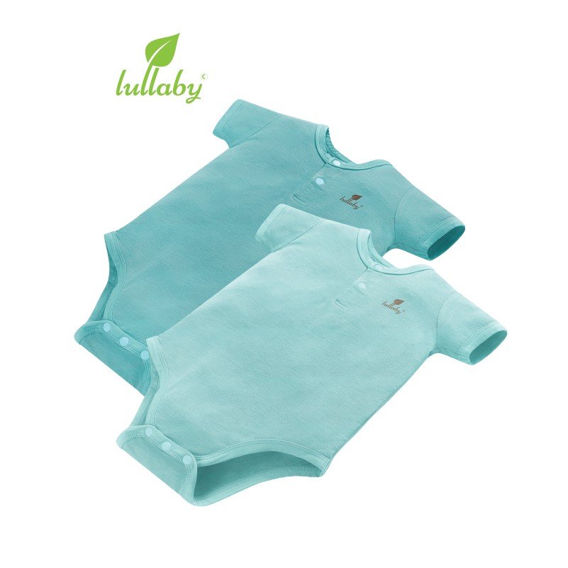 Set 2 Áo liền quần Bodysuit cộc tay vải sợi tre Lullaby NH623P Bamboo Newborn Búp tre non mẫu mới 2021 3 size cho bé 3m 6m 9m