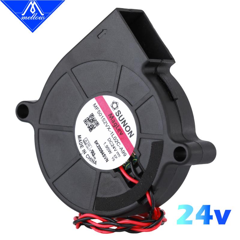 Êm Dịu Độc Quyền Sunon 3D Máy In Quạt Thổi 5015 24V 0.41A Đôi Quạt Chịu Lực Ly Tâm DC Làm Mát Quạt Turbo 5015S