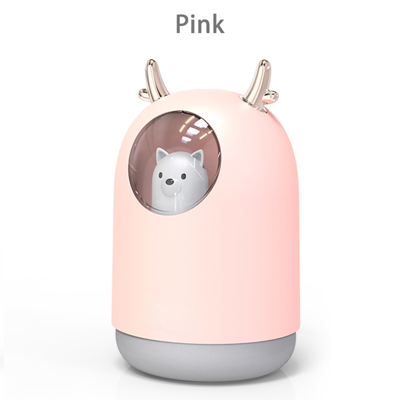 Máy Tạo Độ Ẩm Không Khí 300ML Hình Thỏ Dễ Thương Siêu Im Lặng USB Tinh Phòng Xe Ban Đêm LED Đèn Máy Lọc Không Khí Sương máy Làm Không Khí Tươi Hơn