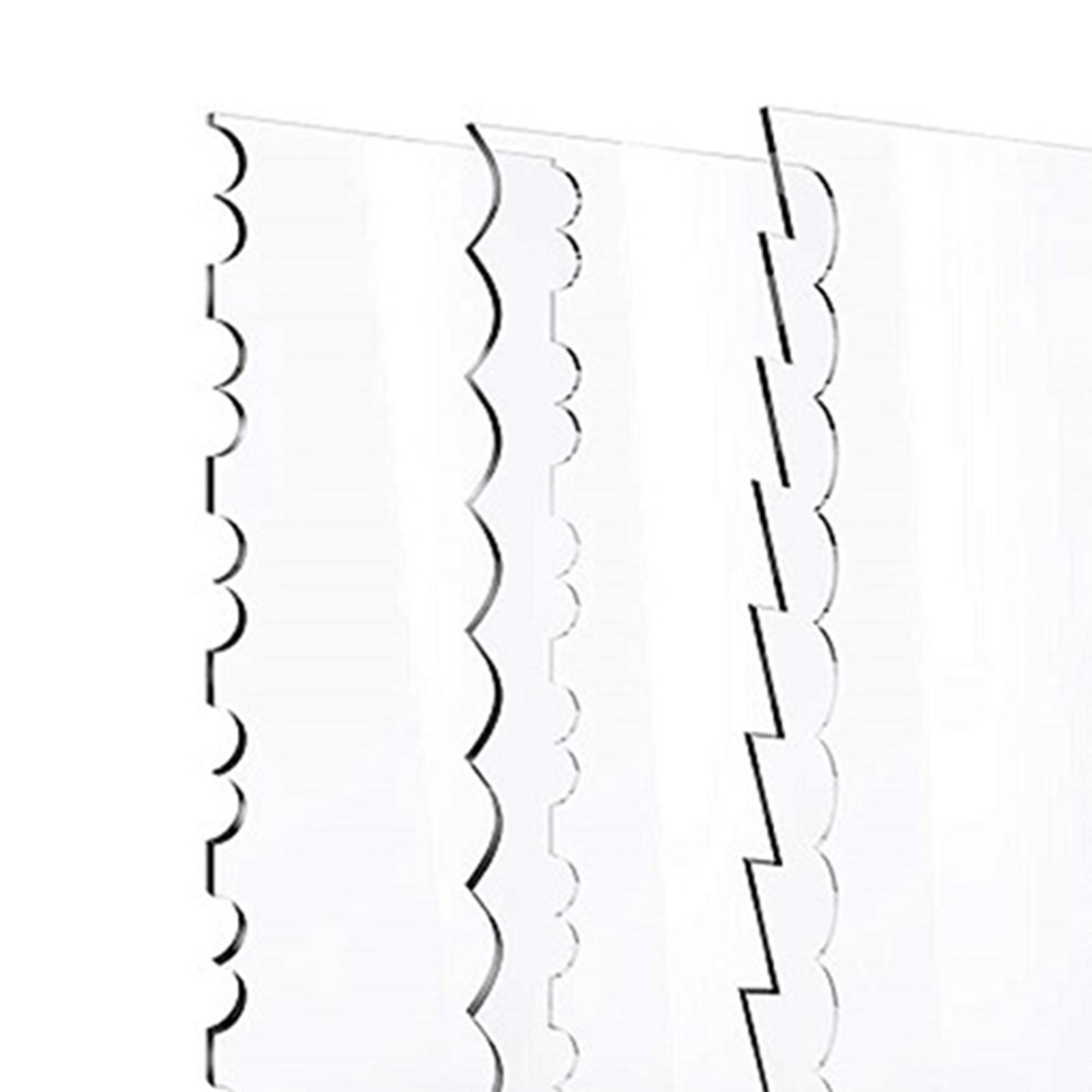 6 Pieces Transparent Acrylic Cake Scraper Patterned Edge Scraper for Wedding