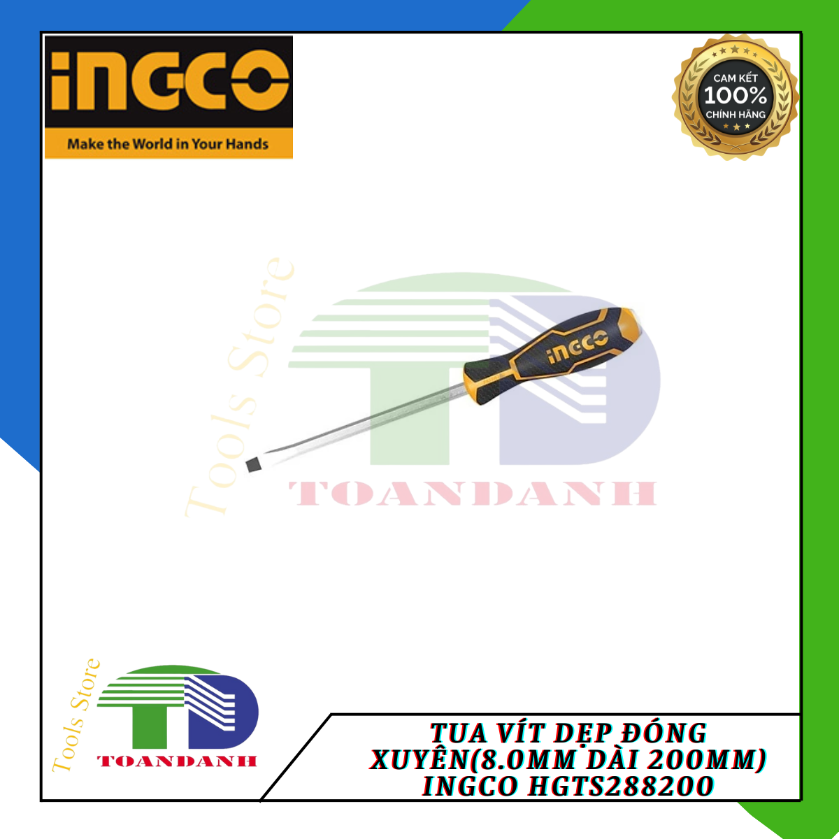 Tua vít dẹp đóng xuyên Ingco HGTS288200