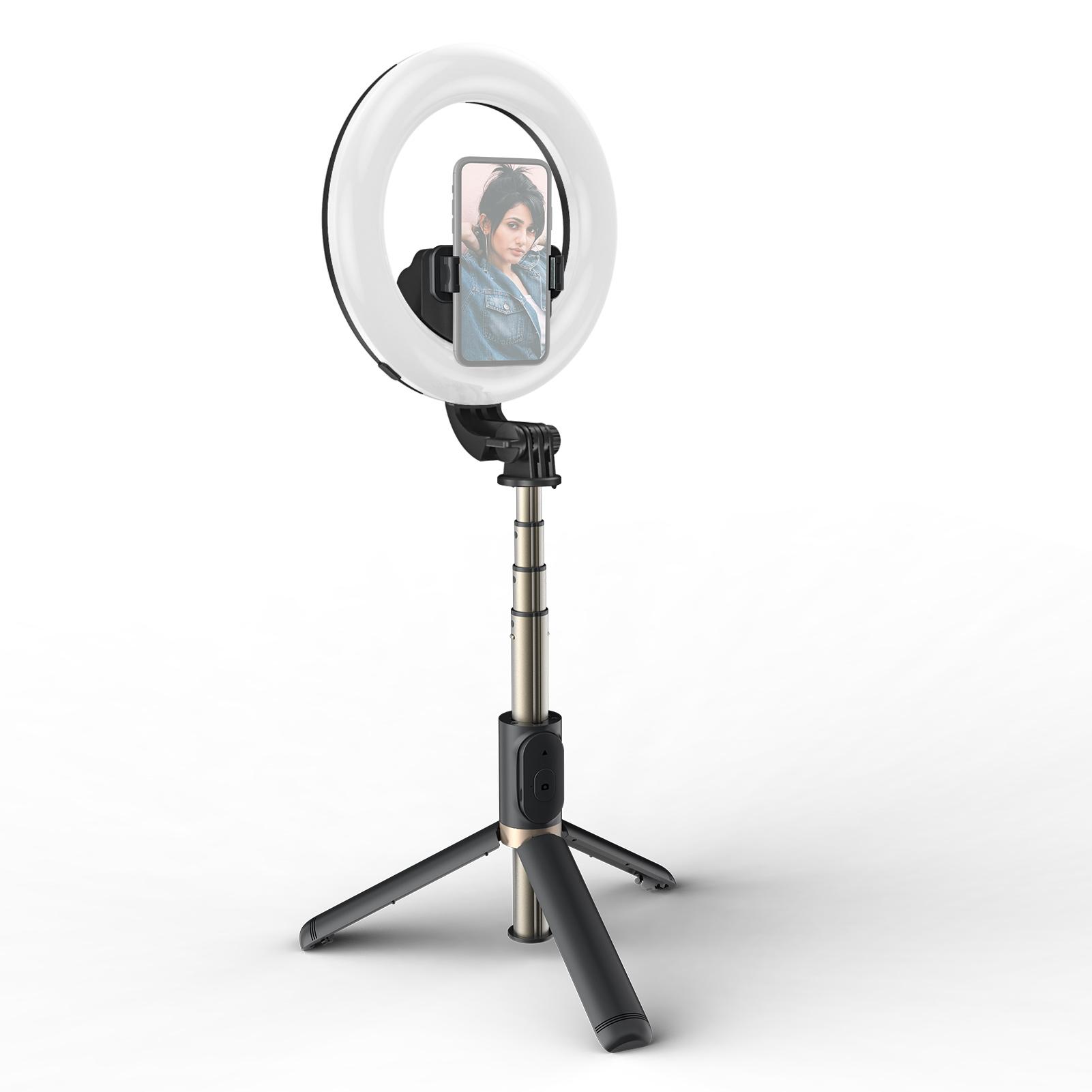 Gậy chụp ảnh tự sướng đa chức năng có thể mở rộng với ánh sáng vòng lớn 6 inch Nhiệt độ hai màu