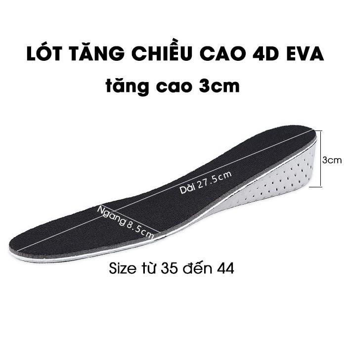 Cặp Lót Độn Giày Cao Su Non EVA 1.5cm 2.5cm 3.5cm - Lót Giầy Tăng Chiều Cao Êm Chân, Thoáng Khí, Khử Mùi