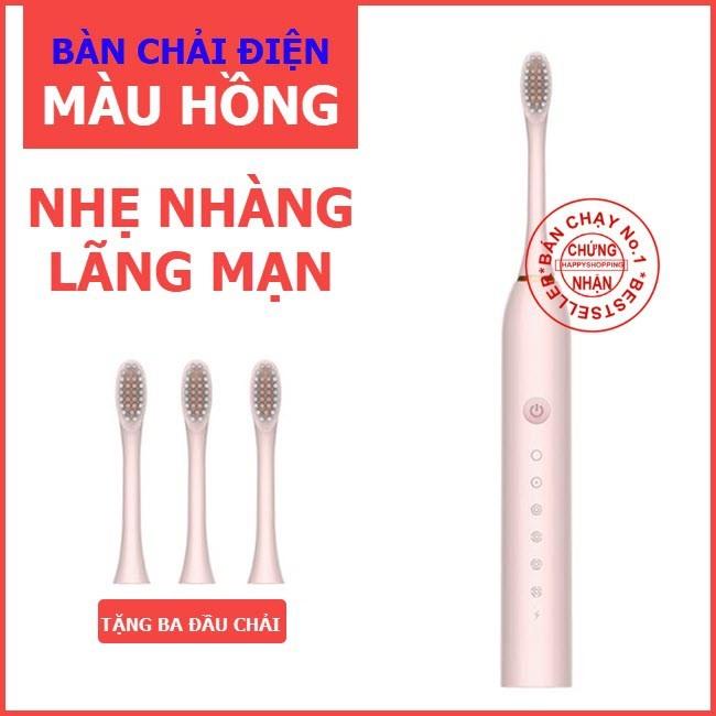 Bàn chải điện Sonic X3 Pro, bàn chải tự động 6 chế độ chải, tặng kèm 4 đầu chải, lỗi 1 đổi 1