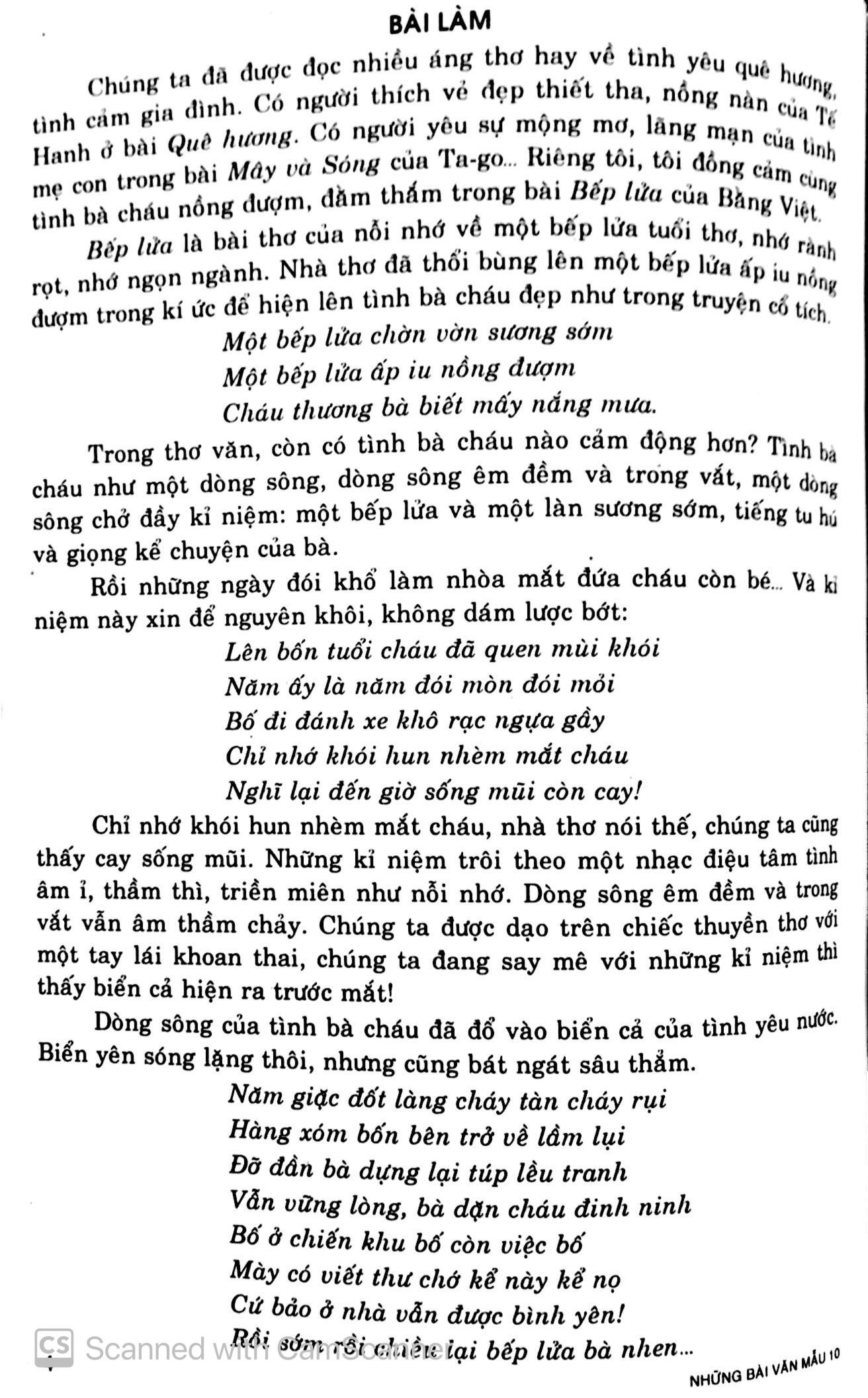 Những Bài Văn Mẫu 10