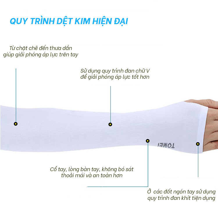 Găng Tay Ống Chống Nắng Xỏ Ngón Tomei Nhật Bản, Kiểu Dáng Ôm Sát, Thoáng Khí, Thoải Mái