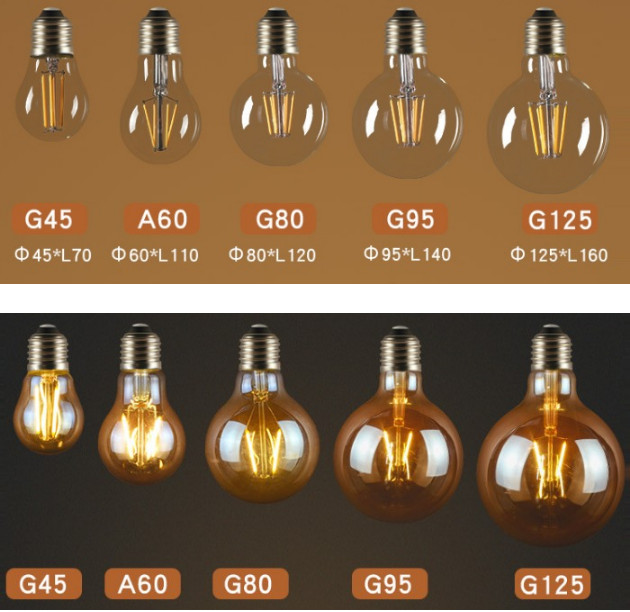 Bộ 5 bóng đèn Led Edison A60 6W đui E27