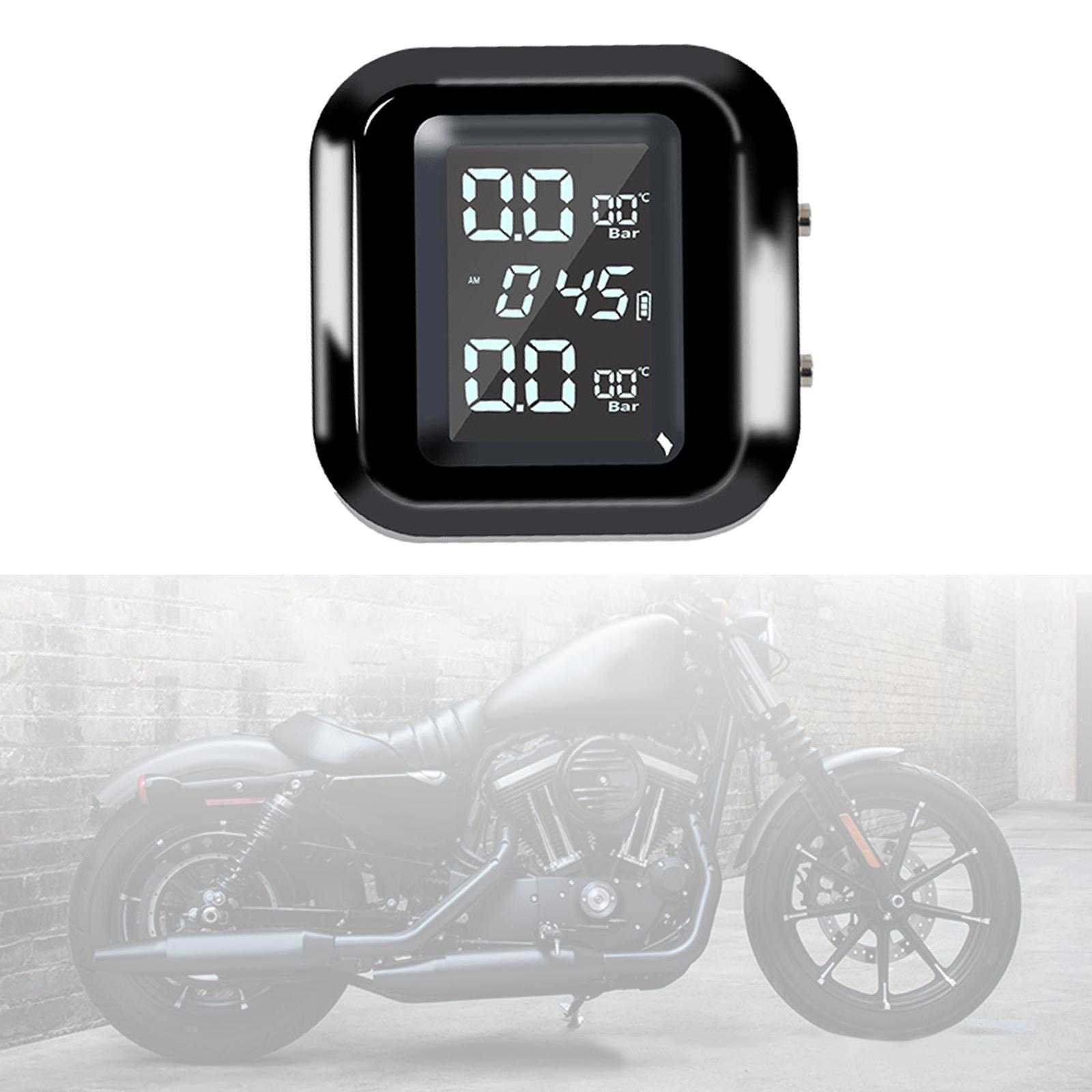 Wireless Motorcycle TPMS USB Solar Charging Tyre Temperature LCD Digital Display Tire Pressure Monitoring System High Accurancy 0 - 4 Bar