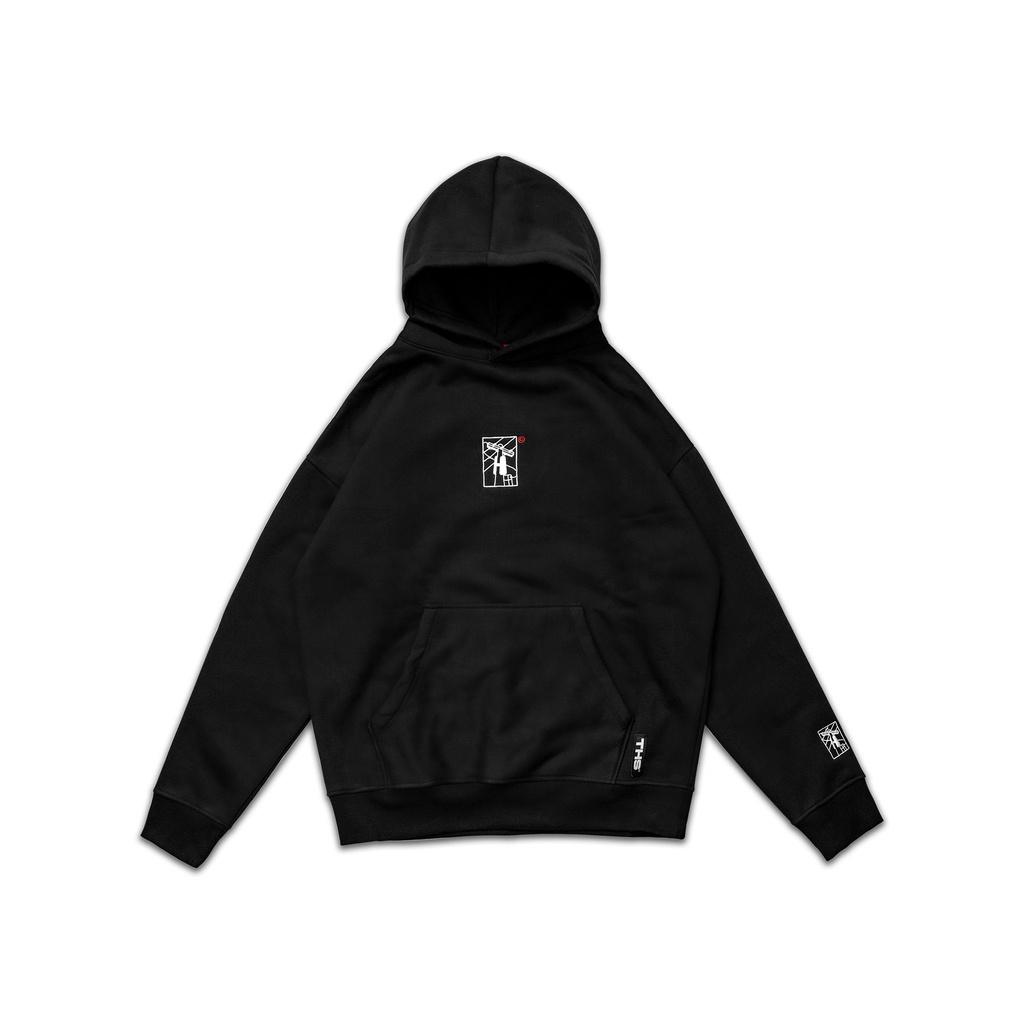 Áo Hoodie Unisex Thêu Logo TeeHolic Màu Đen - THS