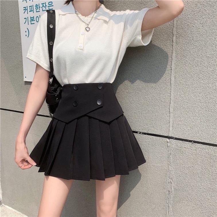 Chân váy xếp ly 4 khuy